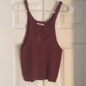 Maroon , thick crotchet tank